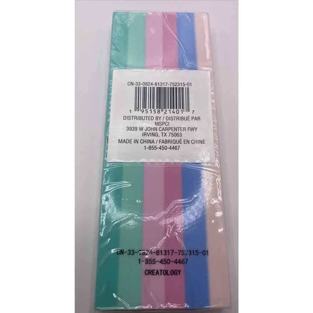 Creativity Jumbo Erasers Pastel Rainbow Color Large 5.5 X 2” New